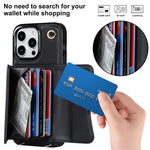 Custodia per telefono con slot per schede RFID con cordino lungo, For iPhone 13 Pro