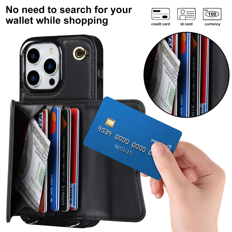 Custodia per telefono con slot per schede RFID con cordino lungo, For iPhone 13 Pro
