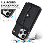 Custodia per telefono con slot per schede RFID con cordino lungo, For iPhone 13 Pro