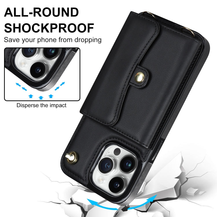 Custodia per telefono con slot per schede RFID con cordino lungo, For iPhone 13 Pro
