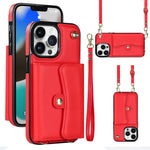 Custodia per telefono con slot per schede RFID con cordino lungo, For iPhone 13 Pro