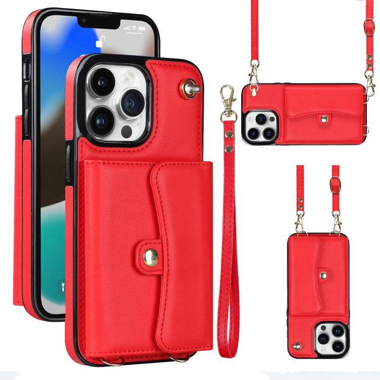 Custodia per telefono con slot per schede RFID con cordino lungo, For iPhone 13 Pro