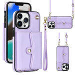 Custodia per telefono con slot per schede RFID con cordino lungo, For iPhone 13 Pro
