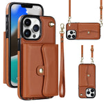 Custodia per telefono con slot per schede RFID con cordino lungo, For iPhone 13 Pro