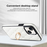Custodia per telefono in pelle PU romboidale con supporto per anello, For iPhone 14, For iPhone 14 Plus, For iPhone 14 Pro