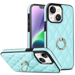 Custodia per telefono in pelle PU romboidale con supporto per anello, For iPhone 14, For iPhone 14 Plus, For iPhone 14 Pro