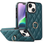 Custodia per telefono in pelle PU romboidale con supporto per anello, For iPhone 14, For iPhone 14 Plus, For iPhone 14 Pro
