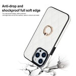 Custodia per telefono in pelle PU romboidale con supporto per anello, For iPhone 13 Pro, For iPhone 13 Pro Max, For iPhone 12 mini