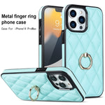 Custodia per telefono in pelle PU romboidale con supporto per anello, For iPhone 13 Pro, For iPhone 13 Pro Max, For iPhone 12 mini