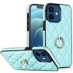 Custodia per telefono in pelle PU romboidale con supporto per anello, For iPhone 13 Pro, For iPhone 13 Pro Max, For iPhone 12 mini