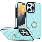 Custodia per telefono in pelle PU romboidale con supporto per anello, For iPhone 12 / 12 Pro, For iPhone 12 Pro Max, For iPhone 11
