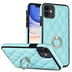 Custodia per telefono in pelle PU romboidale con supporto per anello, For iPhone 12 / 12 Pro, For iPhone 12 Pro Max, For iPhone 11