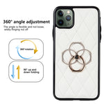 Custodia per telefono in pelle PU romboidale con supporto per anello, For iPhone 11 Pro, For iPhone 11 Pro Max, For iPhone X / XS