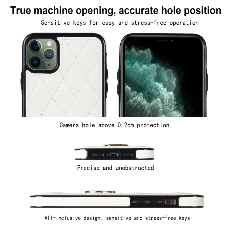 Custodia per telefono in pelle PU romboidale con supporto per anello, For iPhone 11 Pro, For iPhone 11 Pro Max, For iPhone X / XS