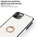 Custodia per telefono in pelle PU romboidale con supporto per anello, For iPhone 11 Pro, For iPhone 11 Pro Max, For iPhone X / XS