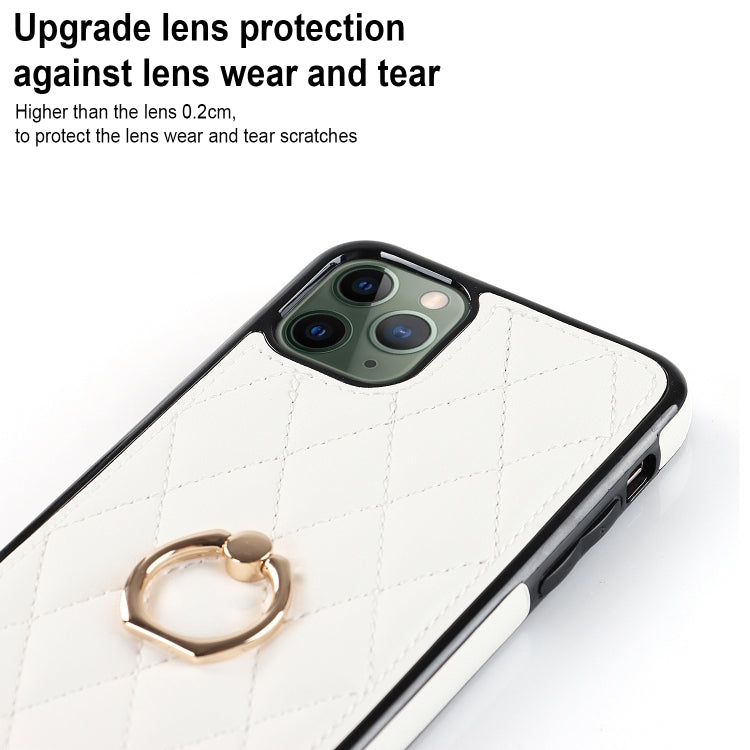 Custodia per telefono in pelle PU romboidale con supporto per anello, For iPhone 11 Pro, For iPhone 11 Pro Max, For iPhone X / XS