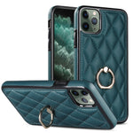 Custodia per telefono in pelle PU romboidale con supporto per anello, For iPhone 11 Pro, For iPhone 11 Pro Max, For iPhone X / XS