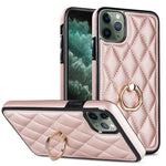Custodia per telefono in pelle PU romboidale con supporto per anello, For iPhone 11 Pro, For iPhone 11 Pro Max, For iPhone X / XS