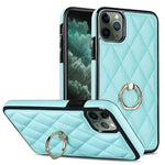 Custodia per telefono in pelle PU romboidale con supporto per anello, For iPhone 11 Pro, For iPhone 11 Pro Max, For iPhone X / XS
