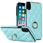 Custodia per telefono in pelle PU romboidale con supporto per anello, For iPhone 11 Pro, For iPhone 11 Pro Max, For iPhone X / XS