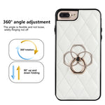 Custodia per telefono in pelle PU romboidale con supporto per anello, For iPhone 7 Plus / 8 Plus