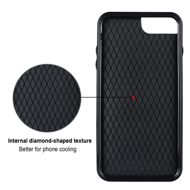 Custodia per telefono in pelle PU romboidale con supporto per anello, For iPhone 7 Plus / 8 Plus