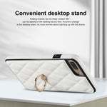 Custodia per telefono in pelle PU romboidale con supporto per anello, For iPhone 7 Plus / 8 Plus