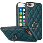 Custodia per telefono in pelle PU romboidale con supporto per anello, For iPhone 7 Plus / 8 Plus