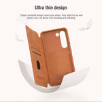 Custodia in pelle con cover scorrevole per Samsung Galaxy S23+
