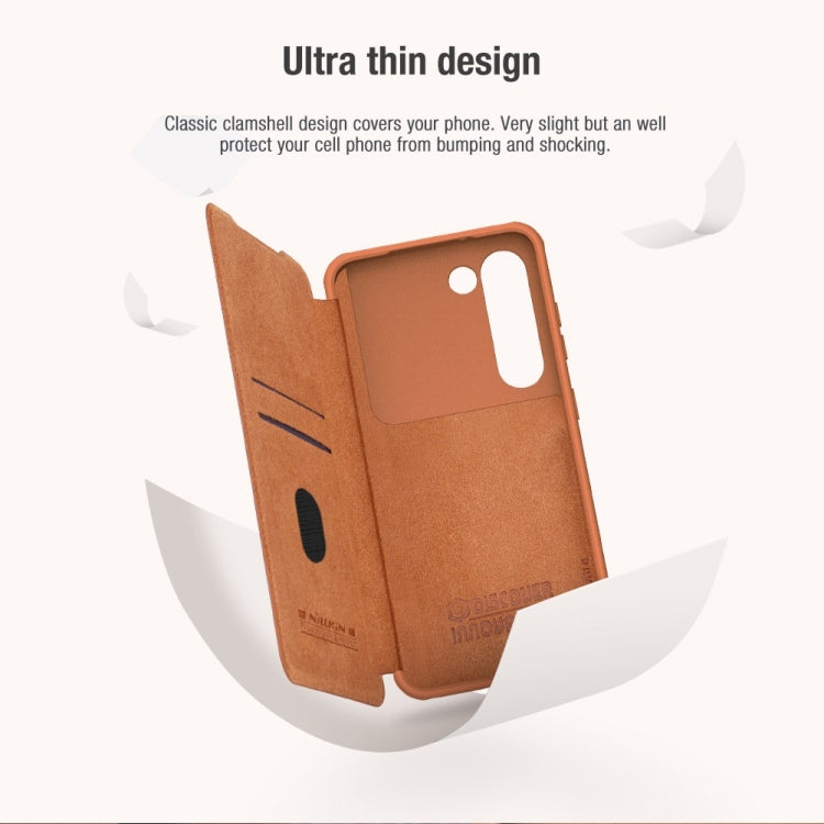 Custodia in pelle con cover scorrevole per Samsung Galaxy S23+