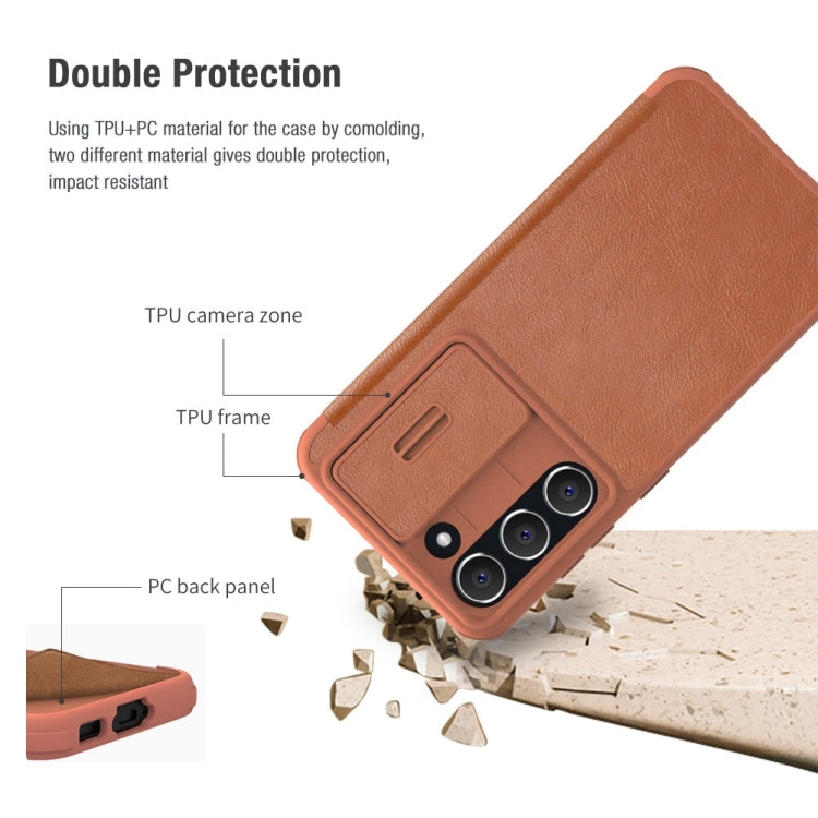 Custodia in pelle con cover scorrevole per Samsung Galaxy S23+