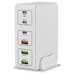 Caricabatterie rapido da tavolo 818H 120W Type-C + USB 6 porte, US Plug, UK Plug, EU Plug, AU Plug