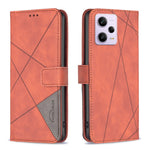 Custodia per telefono in pelle con struttura a rombo con fibbia magnetica, For Xiaomi Redmi Note 12 Pro 5G Global, For Xiaomi Redmi Note 12 Global