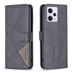 Custodia per telefono in pelle con struttura a rombo con fibbia magnetica, For Xiaomi Redmi Note 12 Pro 5G Global, For Xiaomi Redmi Note 12 Global