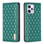 Custodia per telefono a conchiglia in pelle magnetica Diamond Lattice, For Xiaomi Redmi Note 12 Pro 5G Global, For Xiaomi Redmi Note 12 Global
