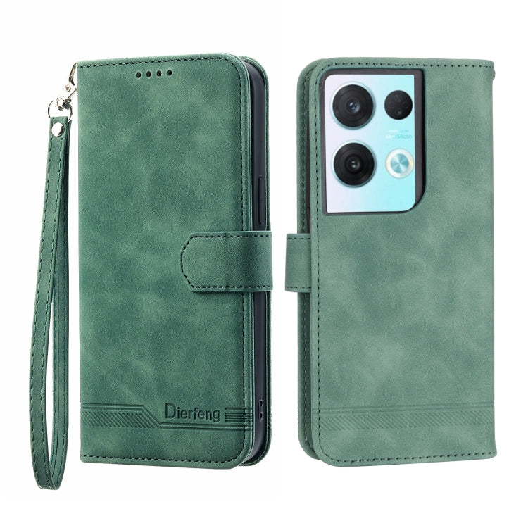 Dierfeng Dream Line TPU + Custodia per telefono in pelle PU, For OPPO Reno8 Pro, For Realme 9i, For Realme C12 / C15 / C25