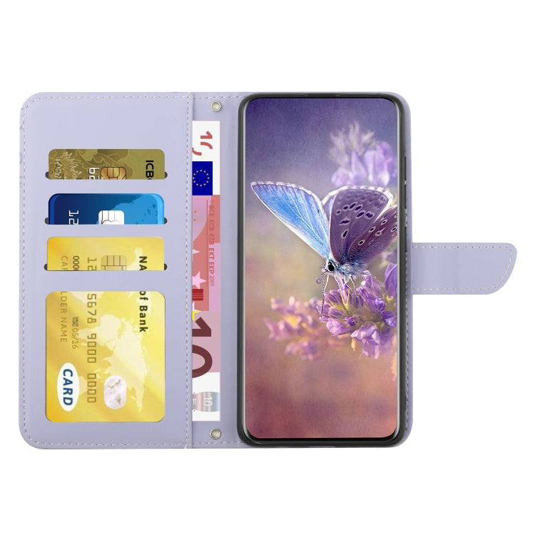 HT03 Cassa del telefono di cuoio di vibrazione impressa farfalla di sensibilità della pelle, For Motorola Moto G73 5G, For OPPO A58 5G/A78 5G, For OPPO Reno8 T 4G, For TCL 40 SE