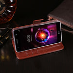 Custodia in pelle Crazy Horse con supporto e slot carte per LG X power3