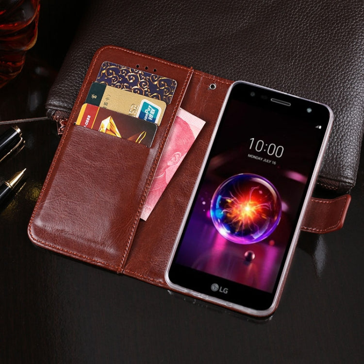 Custodia in pelle Crazy Horse con supporto e slot carte per LG X power3