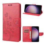 Custodia portafoglio in pelle con motivo floreale per Samsung Gal