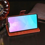 Custodia in pelle con supporto e slot per carte per OPPO Realme 2, 3 e 5 /