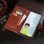 Custodia in pelle a vibrazione orizzontale Crazy Horse con supporto per OPPO