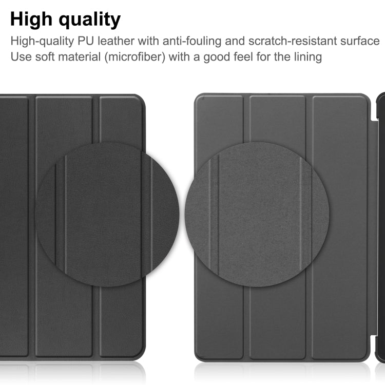 Custodia per tablet in pelle con supporto a 3 pieghe Custer Pure Color, For Lenovo Tab M8 4th Gen / TB-300FU, For Huawei Matepad SE 10.4
