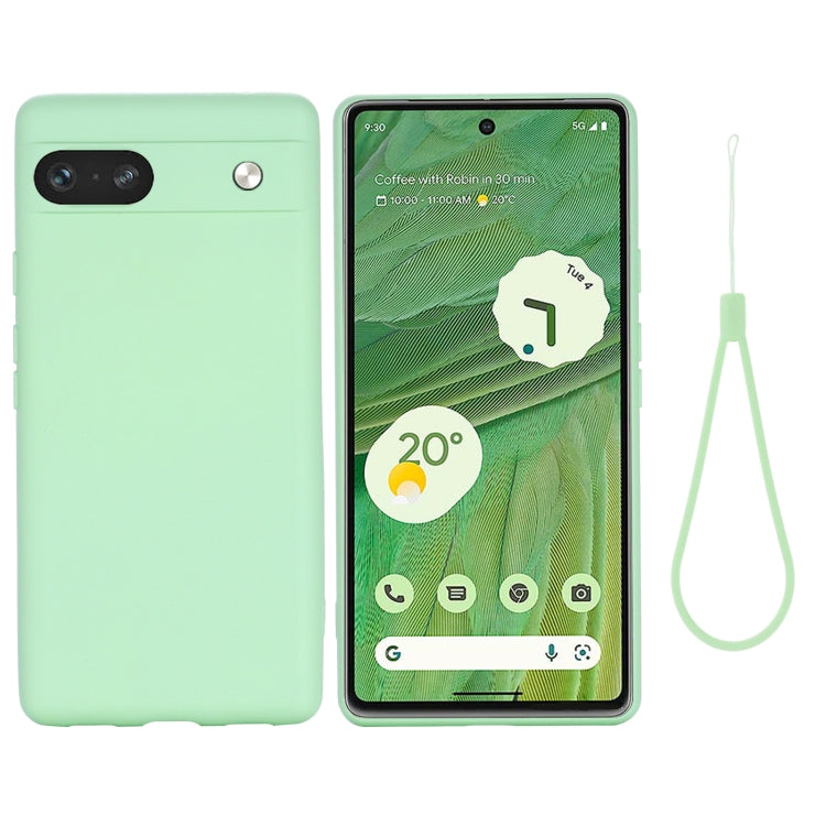 Custodia per telefono antiurto in silicone liquido di colore puro, For Google Pixel 7a