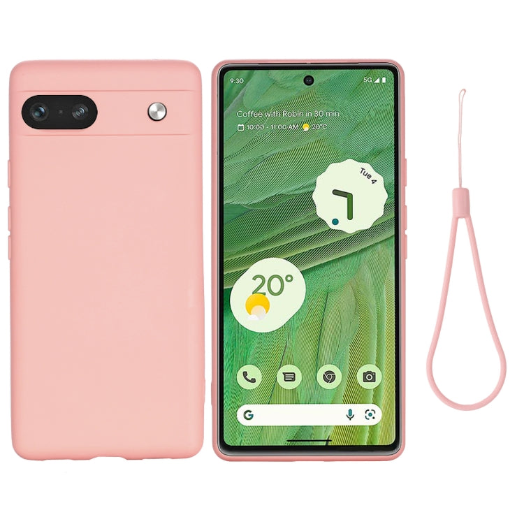 Custodia per telefono antiurto in silicone liquido di colore puro, For Google Pixel 7a