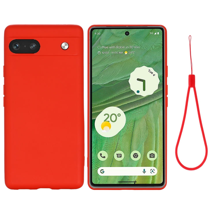 Custodia per telefono antiurto in silicone liquido di colore puro, For Google Pixel 7a