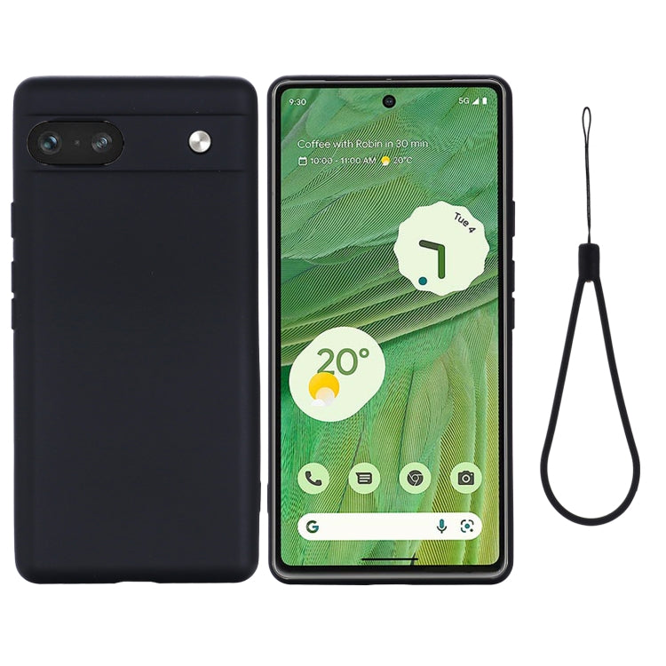 Custodia per telefono antiurto in silicone liquido di colore puro, For Google Pixel 7a