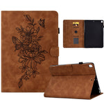 Custodia Smart Tablet in pelle goffrata farfalla peonia, For iPad 10.2 2020/2019 / Air 10.5 2019, For iPad 2025 / 2022, For iPad Air / Air 2 / 9.7 2017 / 9.7 2018, For iPad mini 2024 / mini 6