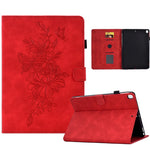 Custodia Smart Tablet in pelle goffrata farfalla peonia, For iPad 10.2 2020/2019 / Air 10.5 2019, For iPad 2025 / 2022, For iPad Air / Air 2 / 9.7 2017 / 9.7 2018, For iPad mini 2024 / mini 6