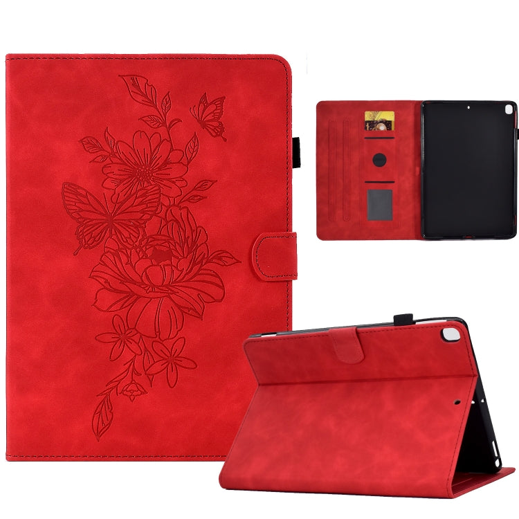 Custodia Smart Tablet in pelle goffrata farfalla peonia, For iPad 10.2 2020/2019 / Air 10.5 2019, For iPad 2025 / 2022, For iPad Air / Air 2 / 9.7 2017 / 9.7 2018, For iPad mini 2024 / mini 6